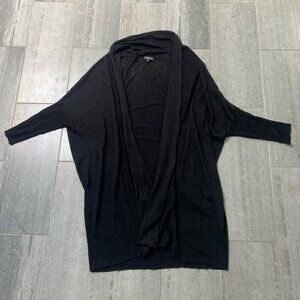 Pure Amici 100% Linen Lightweight Open Cardigan Sweater Duster Black Size 1(S/M)
